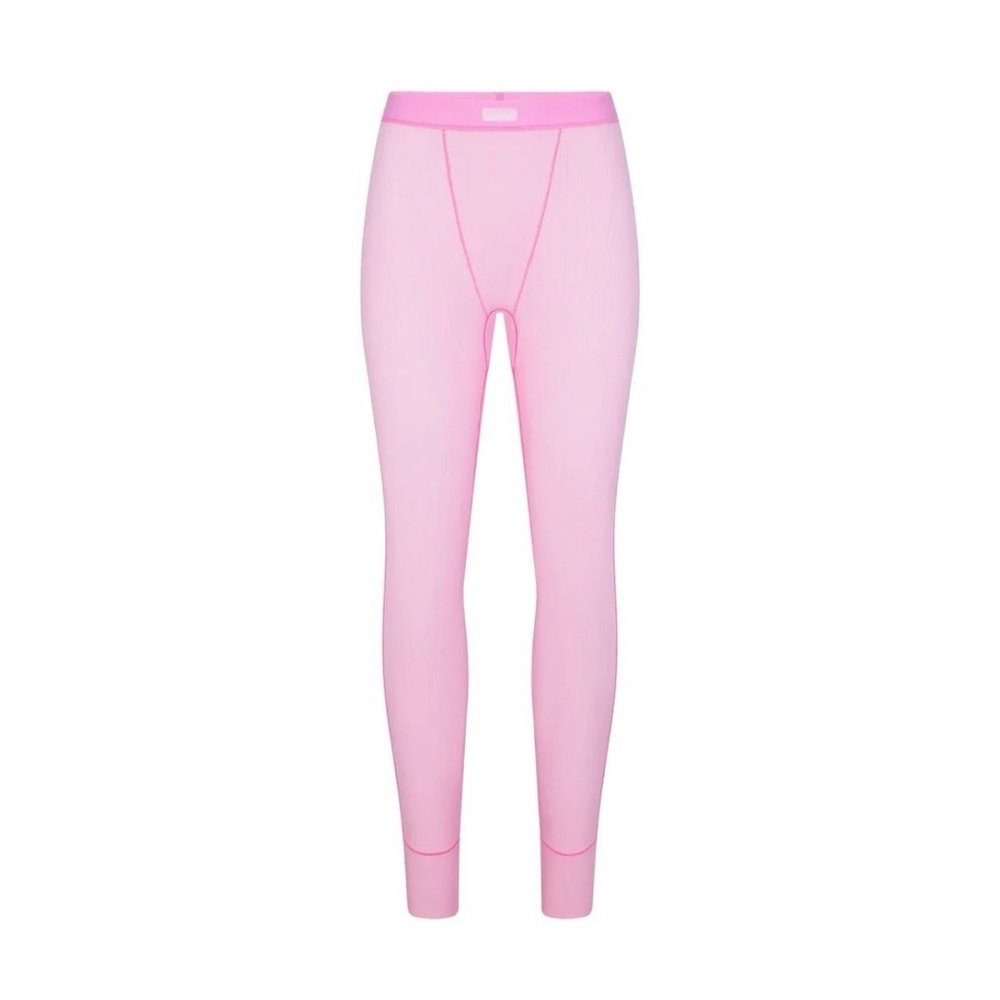 Skims bubblegum pink cotton rib leggings